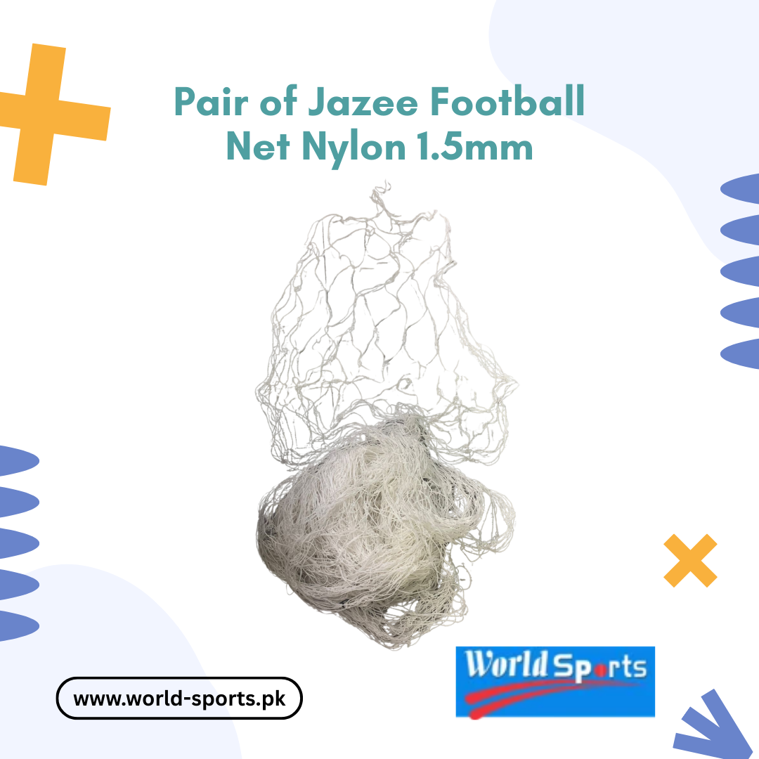 Pair of Jazee Football Net – Durable Nylon 1.5mm Soccer Goal Net for Training & Matches