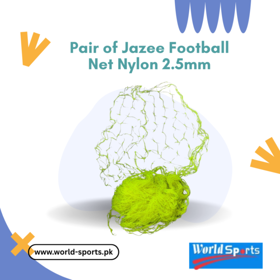 Pair of Jazee Football Net – Durable 2.5mm Nylon Soccer Goal Net for Training & Matches