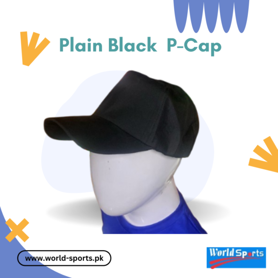 Plain Black P-Cap – Classic Adjustable Unisex Cap for Sports & Casual Wear