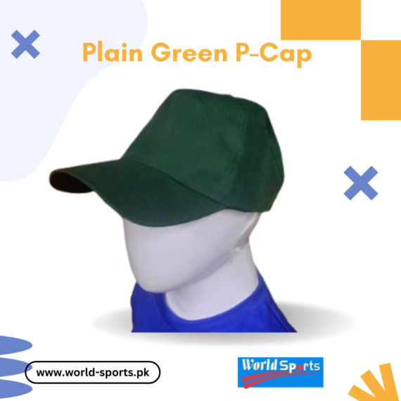 Plain Green P-Cap – Adjustable & Breathable Unisex Cap for Sports & Casual Wear