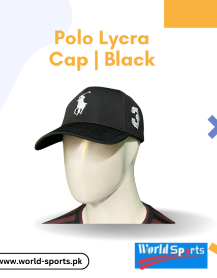 Polo Lycra Cap for Men – Stretchable & Breathable Black Sports Cap for Outdoor & Casual Wear