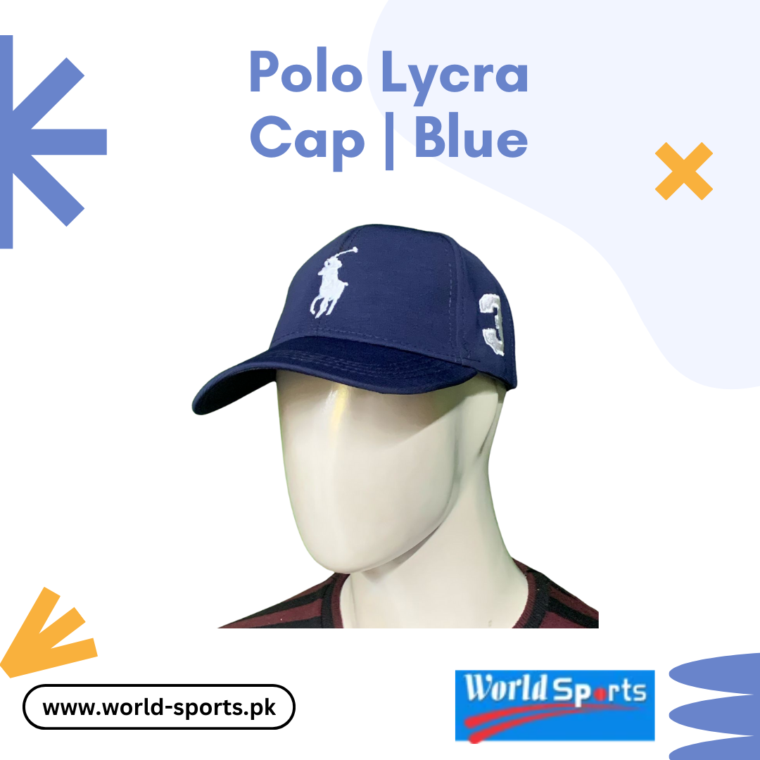 Polo Lycra Cap for Men – Stretchable & Breathable Blue Sports Cap for Outdoor & Casual Wear