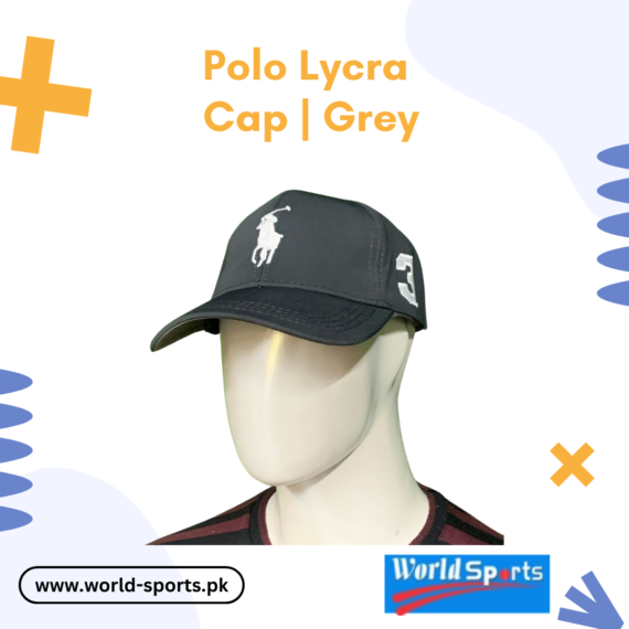 Polo Lycra Cap for Men – Stretchable & Breathable Grey Sports Cap for Outdoor & Casual Wear