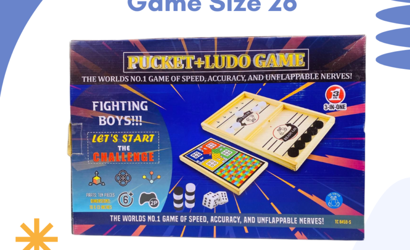 Pucket & Ludo Game – 26” Large Wooden Board Game Set for Fast-Paced Fun & Classic Family Play