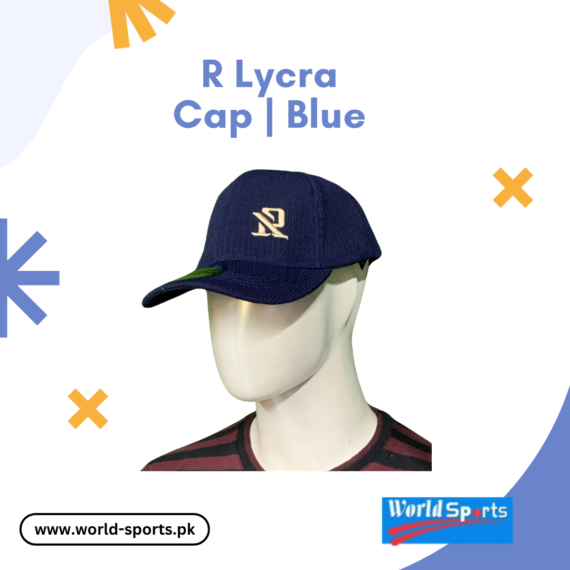 R Lycra Cap for Men – Stretchable & Breathable Blue Sports Cap for Outdoor & Casual Wear