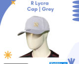 R Lycra Cap for Men – Stretchable & Breathable Grey Sports Cap for Outdoor & Casual Wear