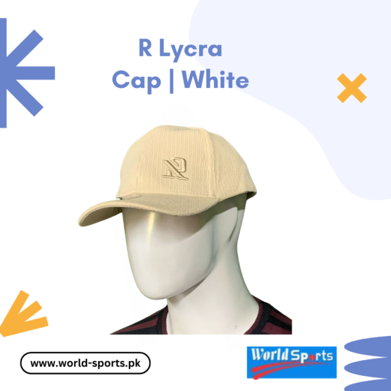 R Lycra Cap for Men – Stretchable & Breathable White Sports Cap for Outdoor & Casual Wear
