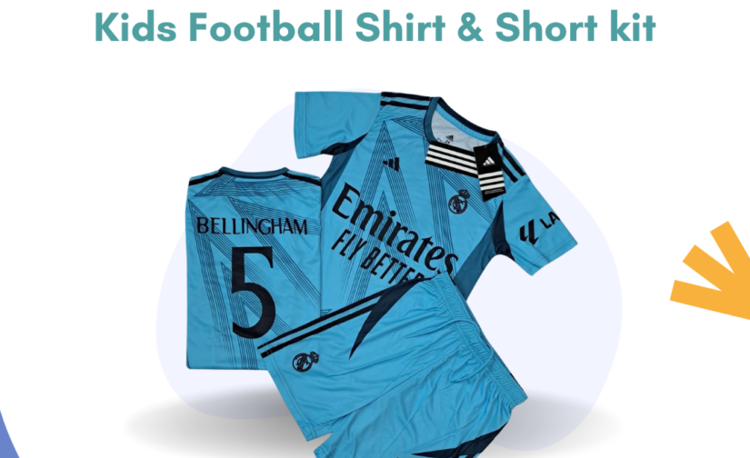 Real Madrid Bellingham 5 Kids Football Shirt & Shorts Kit – Official White Soccer Jersey for Boys & Girls
