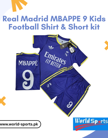 Real Madrid Mbappé 9 Kids Football Shirt & Shorts Kit – Official White Soccer Jersey for Boys & Girls