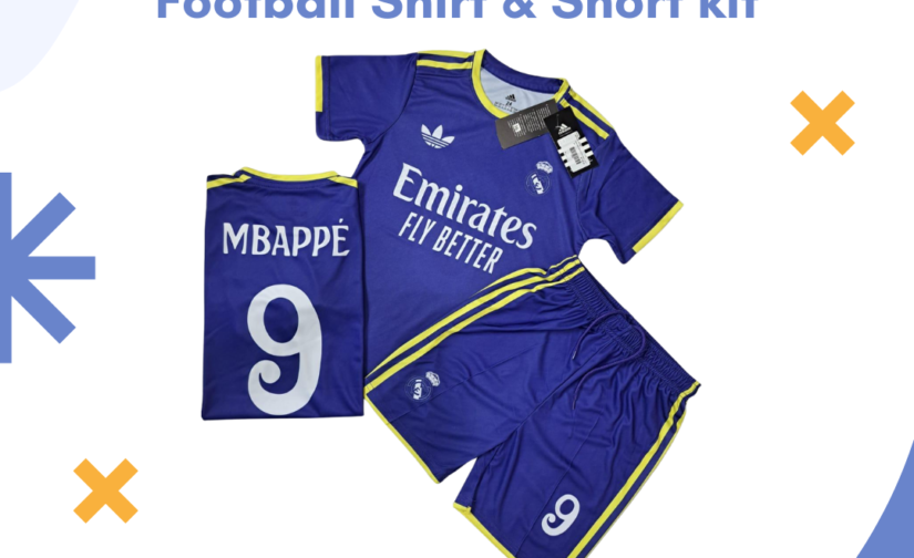 Real Madrid Mbappé 9 Kids Football Shirt & Shorts Kit – Official White Soccer Jersey for Boys & Girls