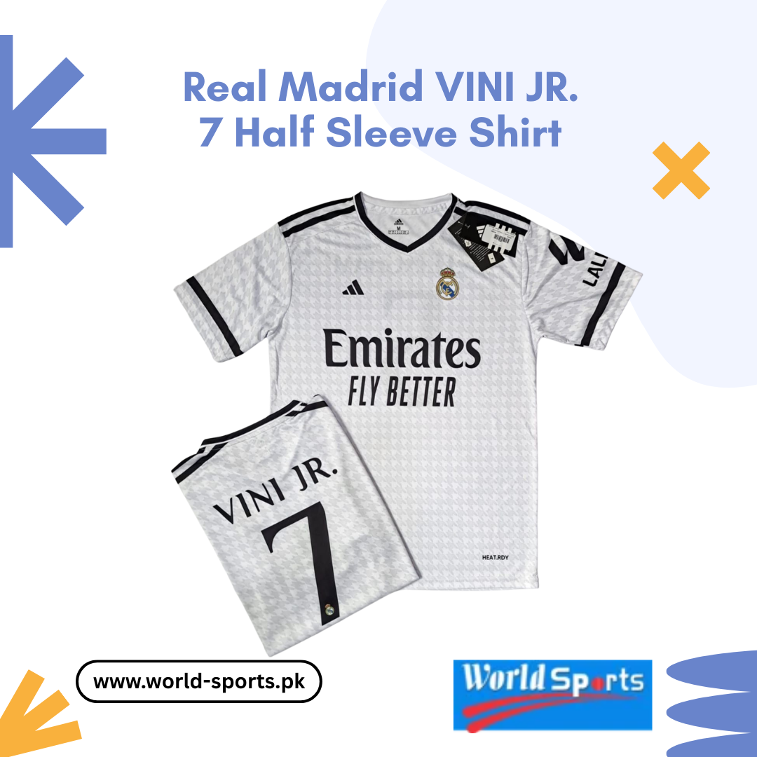 Real Madrid Vini Jr. 7 Half Sleeve Shirt – Premium Fan Jersey for True Madridistas