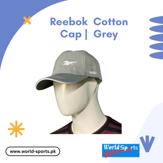 Reebok Cotton Cap for Men | Adjustable Grey Baseball Cap – Breathable & Stylish