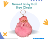 Sweet Baby Doll Keychain – Cute & Stylish Mini Doll Keyring for Bags, Purses, and Keys