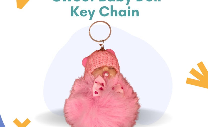Sweet Baby Doll Keychain – Cute & Stylish Mini Doll Keyring for Bags, Purses, and Keys