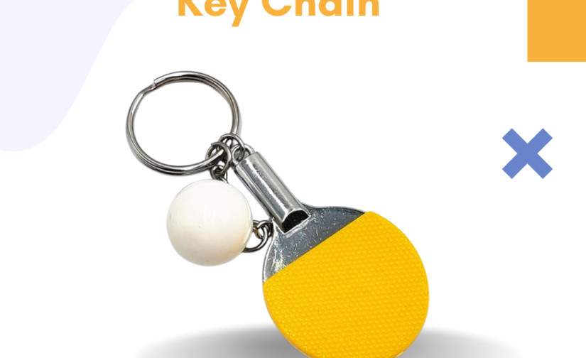 Table Tennis Keychain – Mini Ping Pong Paddle & Ball Keyring | Sports-Themed Key Holder for Players & Fans