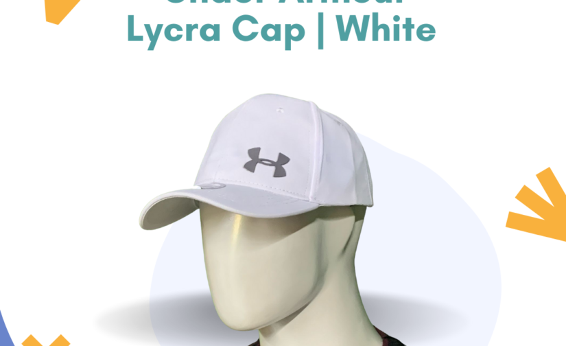 Under Armour Lycra Cap for Men – Stretchable & Breathable White Sports Cap for Outdoor & Workout