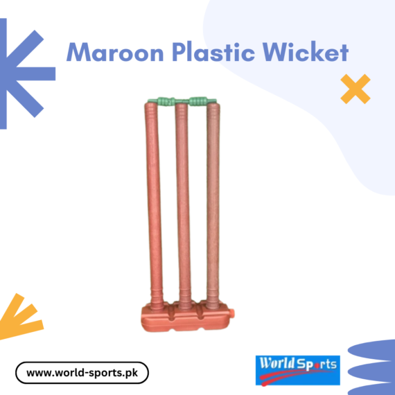 Maroon Plastic Wicket – Premium Quality Plastic Cricket Wicket for All Ages